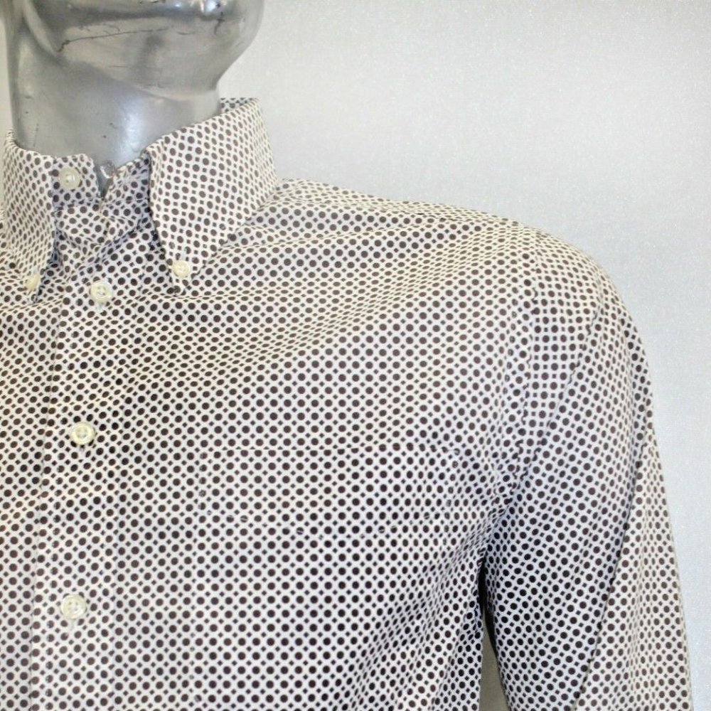 Men's Rufus Brown | White Long Sleeve Button Down Shirt